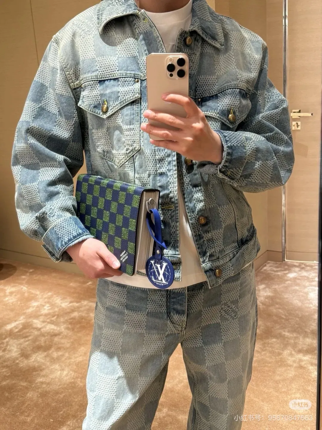 Louis Vuitton/Louis Vuitton checkerboard denim jacket